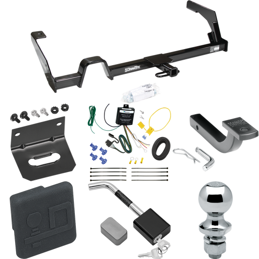 Fits 2000-2004 Subaru Legacy Trailer Hitch Tow PKG w/ 4-Flat Wiring Harness + Draw-Bar + 1-7/8" Ball + Wiring Bracket + Hitch Cover + Hitch Lock (For Wagon, Except Outback Models) By Draw-Tite