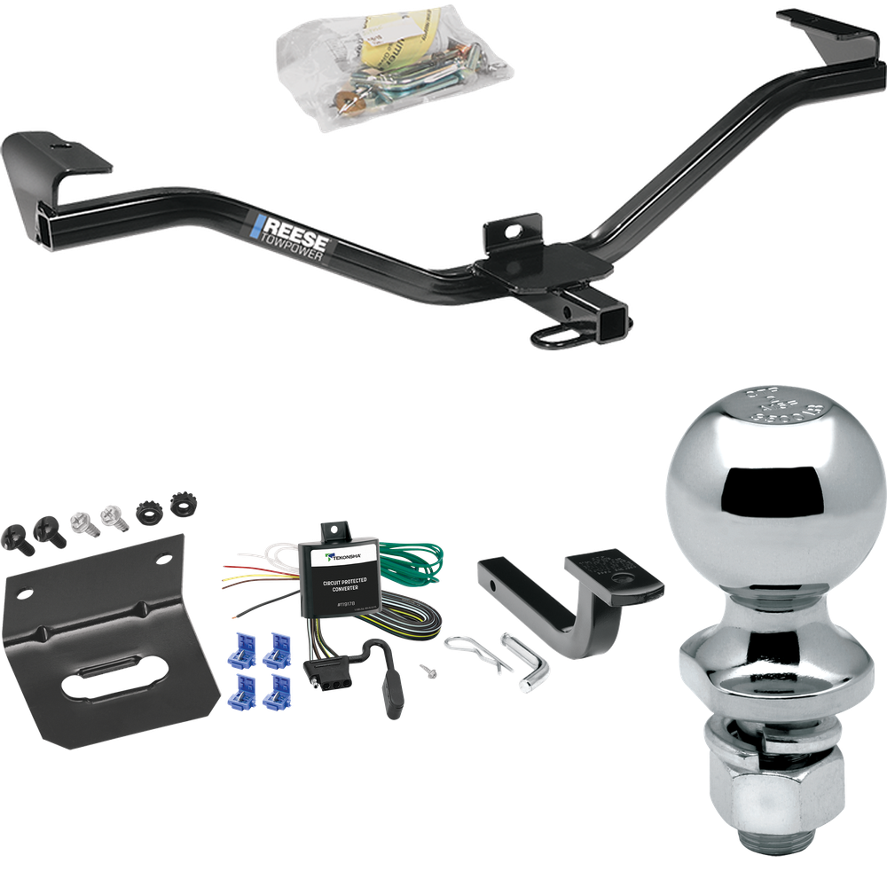 Fits 2010-2011 Suzuki SX4 Trailer Hitch Tow PKG w/ 4-Flat Wiring Harness + Draw-Bar + 2" Ball + Wiring Bracket (For Crossover Models) By Reese Towpower