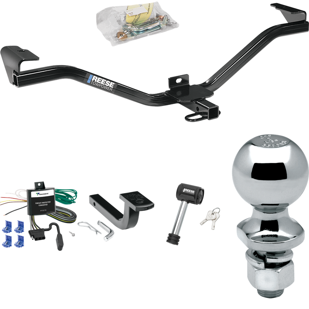 Fits 2010-2011 Suzuki SX4 Trailer Hitch Tow PKG w/ 4-Flat Wiring Harness + Draw-Bar + 2" Ball + Hitch Lock (For Crossover Models) By Reese Towpower