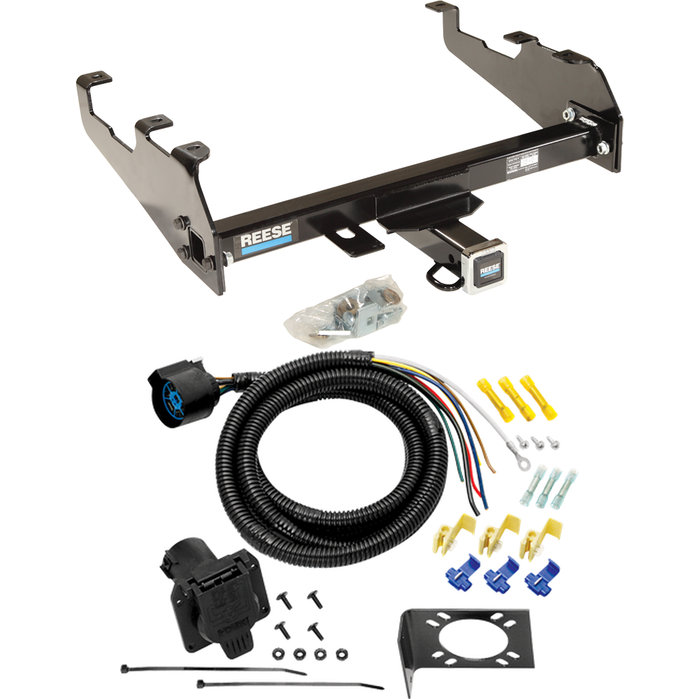 Fits 1979-1986 GMC K2500 Trailer Hitch Tow PKG w/ 7-Way RV Wiring (For w/Deep Drop Bumper Models) By Reese Towpower