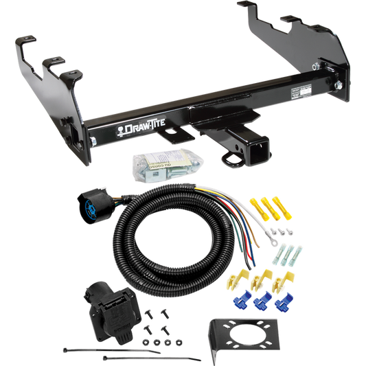 Fits 1987-1996 Ford F-150 Trailer Hitch Tow PKG w/ 7-Way RV Wiring (For w/Deep Drop Bumper Models) By Draw-Tite