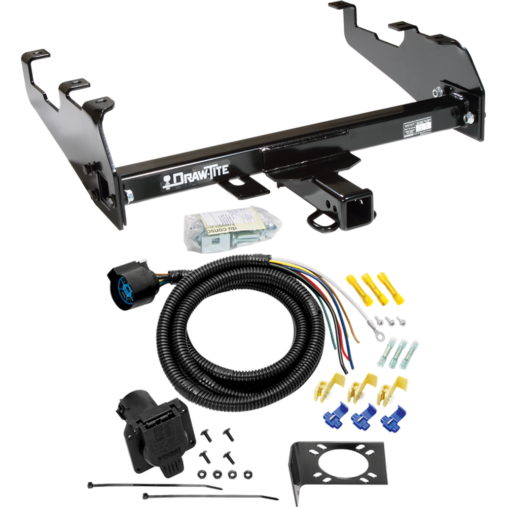 Fits 1963-1986 Chevrolet K10 Trailer Hitch Tow PKG w/ 7-Way RV Wiring (For w/Deep Drop Bumper Models) By Draw-Tite