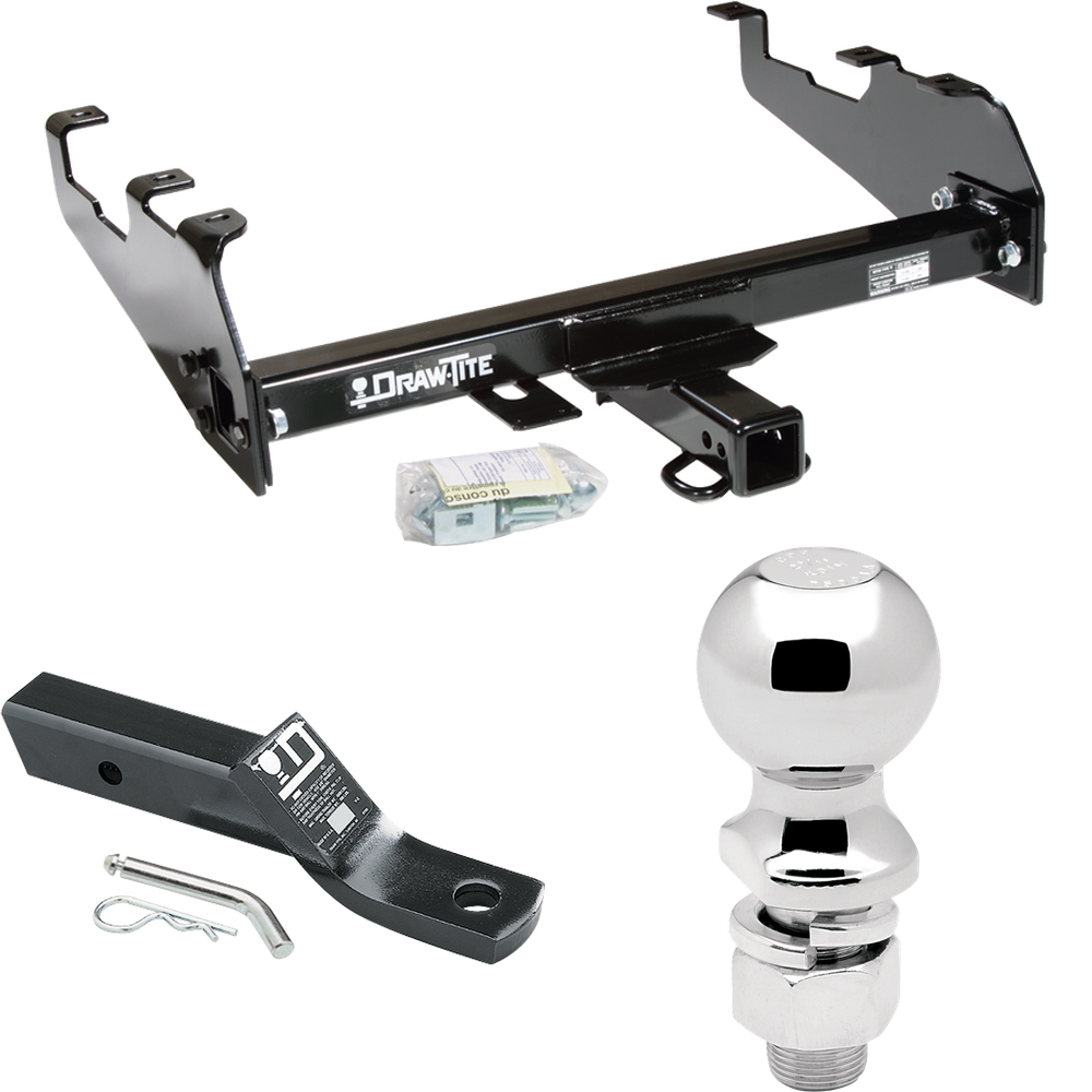 Fits 1986-1989 Dodge D100 Trailer Hitch Tow PKG w/ Ball Mount w/ 2" Drop + 2-5/16" Ball (For w/Deep Drop Bumper Models) By Draw-Tite