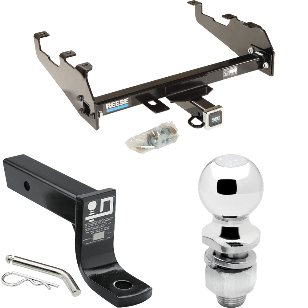 Fits 1977-1986 Chevrolet K30 Trailer Hitch Tow PKG w/ Ball Mount w/ 4" Drop + 2" Ball (For w/Deep Drop Bumper Models) By Reese Towpower