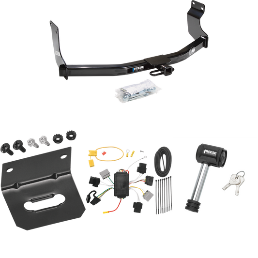 Fits 2005-2006 Mazda Tribute Trailer Hitch Tow PKG w/ 4-Flat Wiring Harness + Wiring Bracket + Hitch Lock By Reese Towpower