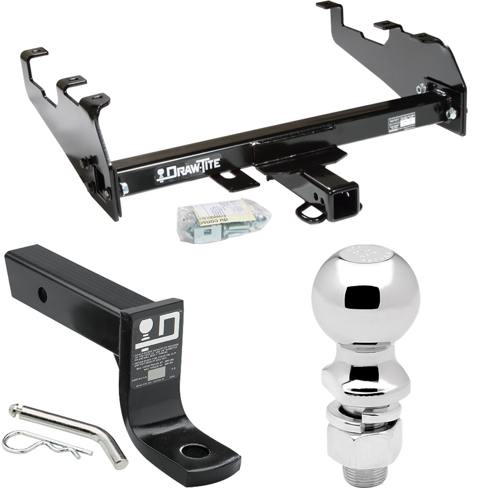 Fits 1963-1986 Chevrolet C30 Trailer Hitch Tow PKG w/ Ball Mount w/ 4" Drop + 2-5/16" Ball (For w/Deep Drop Bumper Models) By Draw-Tite