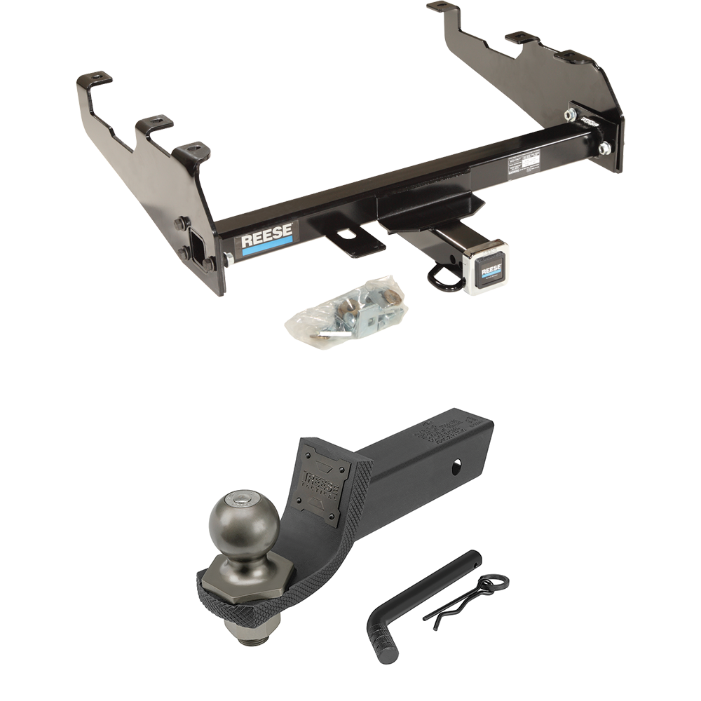 Fits 1963-1979 Ford F-250 Trailer Hitch Tow PKG + Interlock Tactical Starter Kit w/ 2" Drop & 2" Ball (For w/Deep Drop Bumper Models) By Reese Towpower