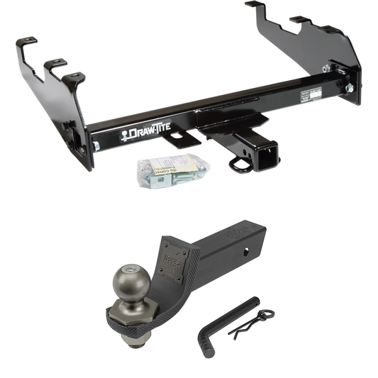 Fits 1987-1996 Ford F-250 Trailer Hitch Tow PKG + Interlock Tactical Starter Kit w/ 2" Drop & 2" Ball (For w/Deep Drop Bumper Models) By Draw-Tite