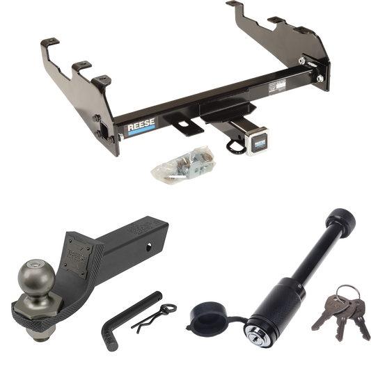 Fits 1963-1972 Chevrolet C20 Trailer Hitch Tow PKG + Interlock Tactical Starter Kit w/ 2" Drop & 2" Ball + Tactical Dogbone Lock (For w/Deep Drop Bumper Models) By Reese Towpower