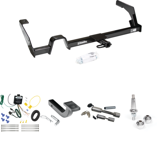 Fits 2000-2004 Subaru Legacy Trailer Hitch Tow PKG w/ 4-Flat Wiring Harness + Draw-Bar + Interchangeable 1-7/8" & 2" Balls + Dual Hitch & Coupler Locks (For Wagon, Except Outback Models) By Reese Towpower