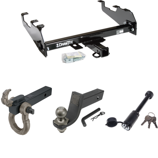 Fits 1979-1984 GMC C2500 Trailer Hitch Tow PKG + Interlock Tactical Starter Kit w/ 3-1/4" Drop & 2" Ball + Tactical Hook & Shackle Mount + Tactical Dogbone Lock (For w/Deep Drop Bumper Models) By Draw-Tite