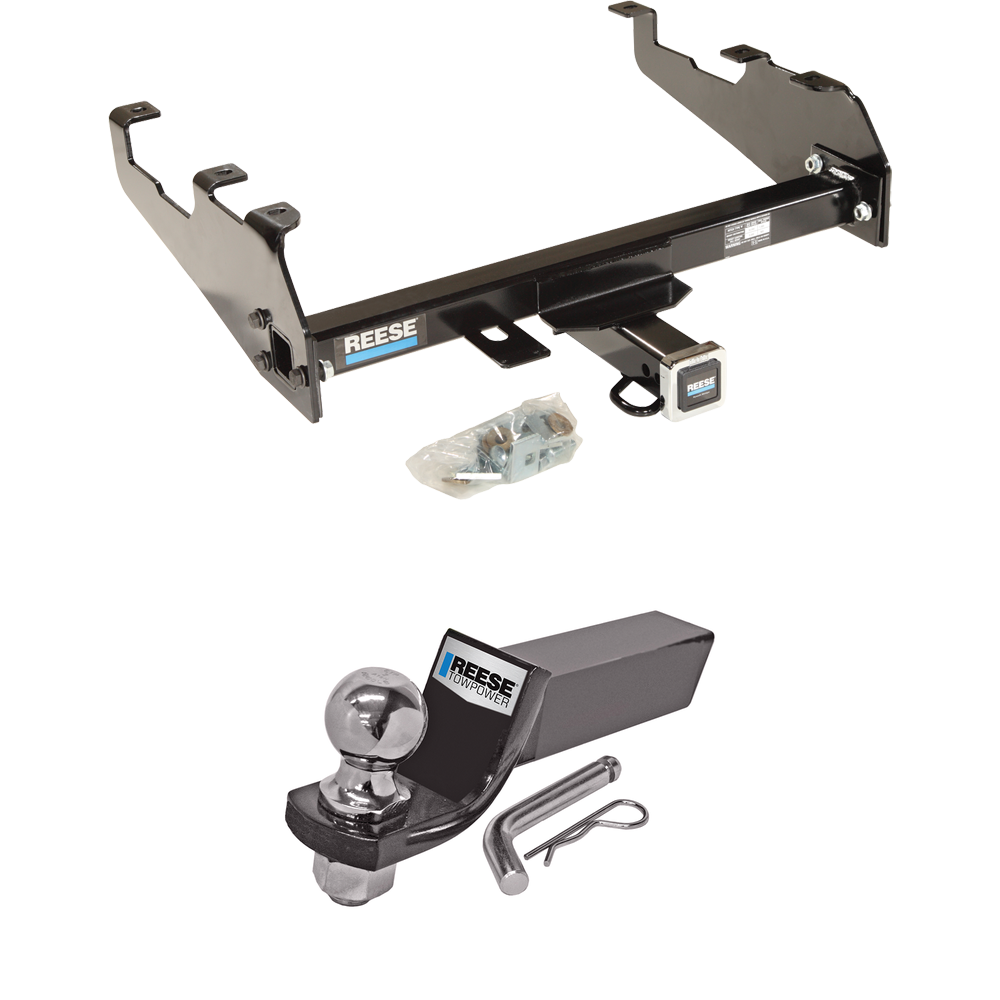 Fits 1979-1986 GMC C3500 Trailer Hitch Tow PKG w/ Starter Kit Ball Mount w/ 2" Drop & 2" Ball (For w/Deep Drop Bumper Models) By Reese Towpower