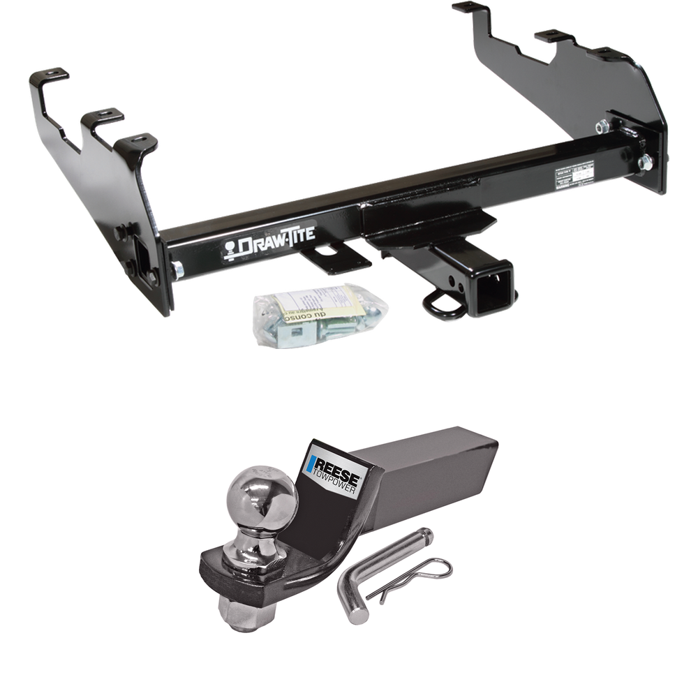 Fits 1988-1991 GMC K3500 Trailer Hitch Tow PKG w/ Starter Kit Ball Mount w/ 2" Drop & 2" Ball (For w/Deep Drop Bumper Models) By Draw-Tite