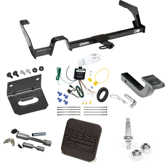 Fits 2000-2004 Subaru Legacy Trailer Hitch Tow PKG w/ 4-Flat Wiring Harness + Draw-Bar + Interchangeable 1-7/8" & 2" Balls + Wiring Bracket + Hitch Cover + Dual Hitch & Coupler Locks (For Wagon, Except Outback Models) By Reese Towpower