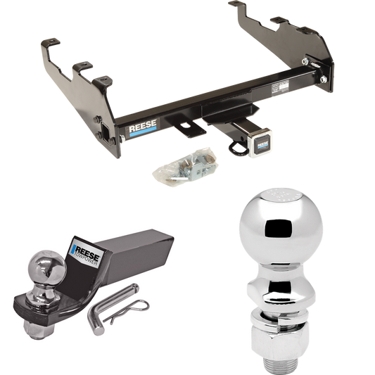 Fits 1973-1974 Chevrolet K30 Trailer Hitch Tow PKG w/ Starter Kit Ball Mount w/ 2" Drop & 2" Ball + 2-5/16" Ball (For w/Deep Drop Bumper Models) By Reese Towpower