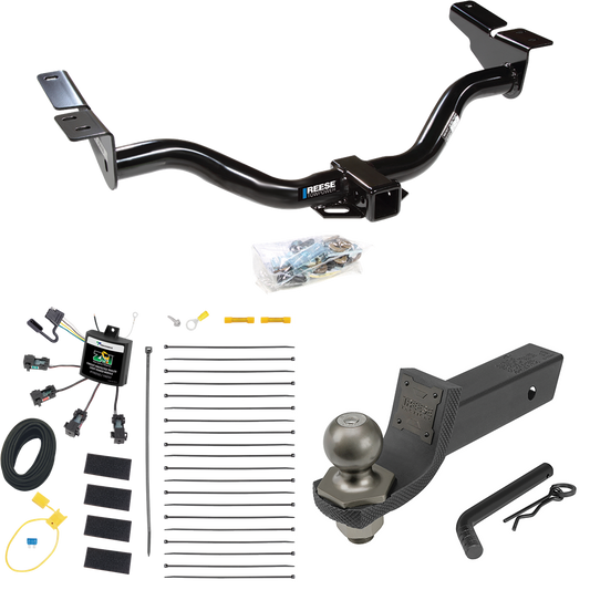 Fits 2004-2004 Ford Escape Trailer Hitch Tow PKG w/ 4-Flat Zero Contact "No Splice" Wiring + Interlock Tactical Starter Kit w/ 2" Drop & 2" Ball By Reese Towpower