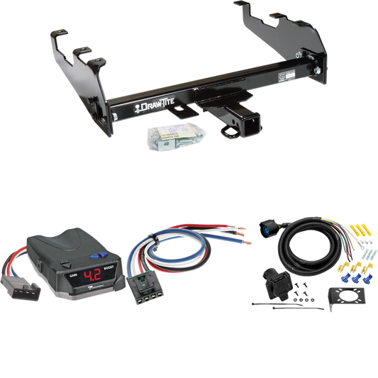 Fits 1967-1978 GMC K15 Trailer Hitch Tow PKG w/ Tekonsha BRAKE-EVN Brake Control + Generic BC Wiring Adapter + 7-Way RV Wiring (For w/Deep Drop Bumper Models) By Draw-Tite