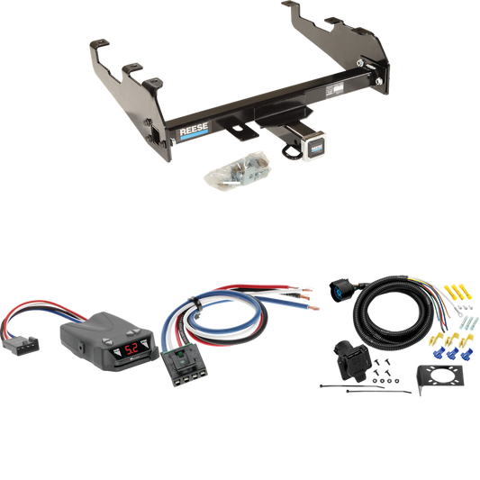 Fits 1967-1978 GMC C15 Trailer Hitch Tow PKG w/ Tekonsha Brakeman IV Brake Control + Generic BC Wiring Adapter + 7-Way RV Wiring (For w/Deep Drop Bumper Models) By Reese Towpower