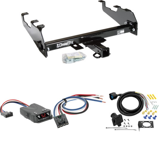 Fits 1979-1986 GMC K2500 Trailer Hitch Tow PKG w/ Tekonsha Brakeman IV Brake Control + Generic BC Wiring Adapter + 7-Way RV Wiring (For w/Deep Drop Bumper Models) By Draw-Tite