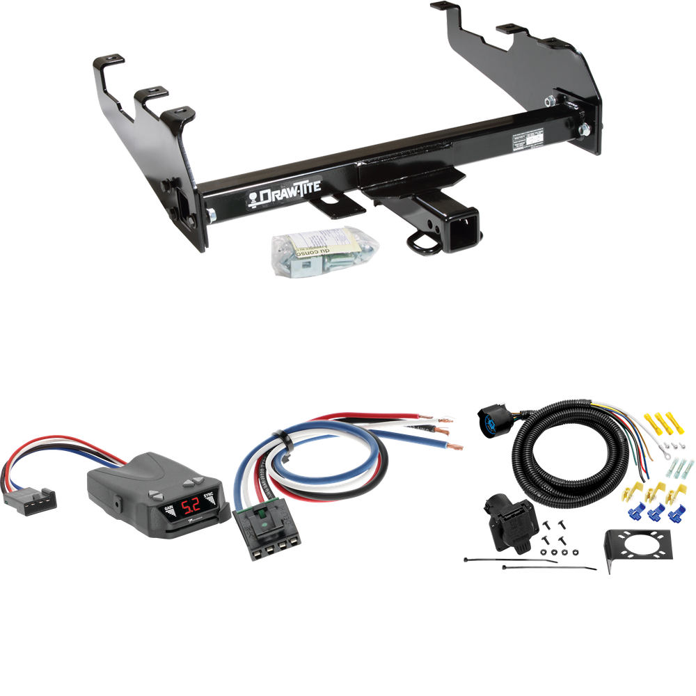 Fits 1994-1994 Dodge Ram 3500 Trailer Hitch Tow PKG w/ Tekonsha Brakeman IV Brake Control + Generic BC Wiring Adapter + 7-Way RV Wiring (For w/Deep Drop Bumper Models) By Draw-Tite