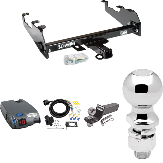 Fits 1988-1991 Chevrolet C3500 Trailer Hitch Tow PKG w/ Tekonsha Primus IQ Brake Control + 7-Way RV Wiring + 2" & 2-5/16" Ball & Drop Mount (For Crew Cab, w/Deep Drop Bumper Models) By Draw-Tite