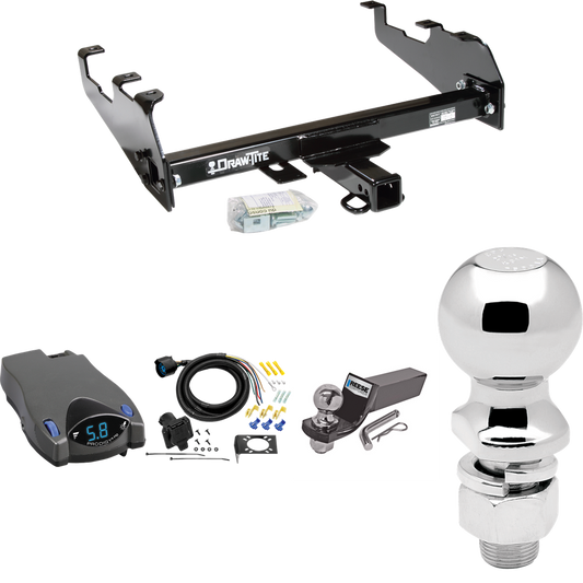 Fits 1967-1978 GMC C25 Trailer Hitch Tow PKG w/ Tekonsha Prodigy P2 Brake Control + 7-Way RV Wiring + 2" & 2-5/16" Ball & Drop Mount (For w/Deep Drop Bumper Models) By Draw-Tite