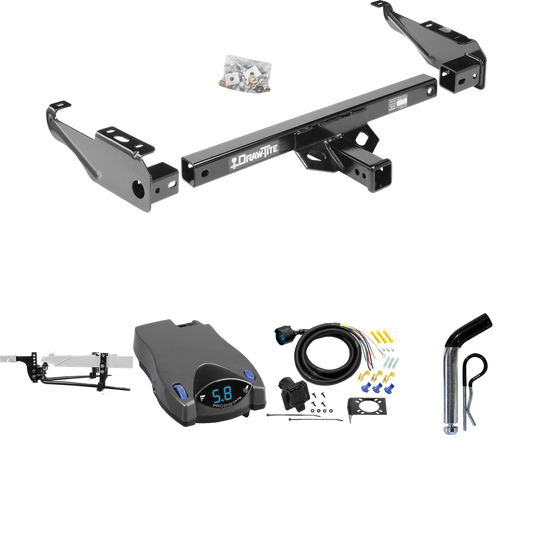 Fits 1994-1994 Dodge Ram 2500 Trailer Hitch Tow PKG w/ 11.5K Round Bar Weight Distribution Hitch w/ 2-5/16" Ball + Pin/Clip + Tekonsha Prodigy P2 Brake Control + 7-Way RV Wiring By Draw-Tite