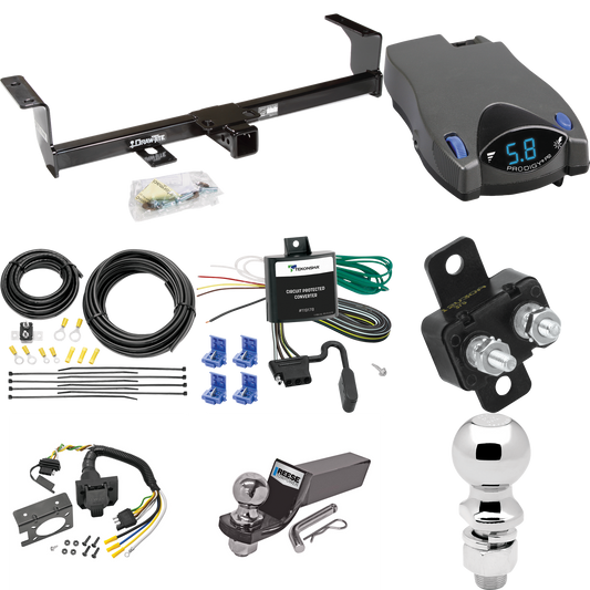 Fits 2006-2013 Suzuki Grand Vitara Trailer Hitch Tow PKG w/ Tekonsha Prodigy P2 Brake Control + 7-Way RV Wiring + 2" & 2-5/16" Ball & Drop Mount (Excludes: 3 Dr Hatchback Models) By Draw-Tite