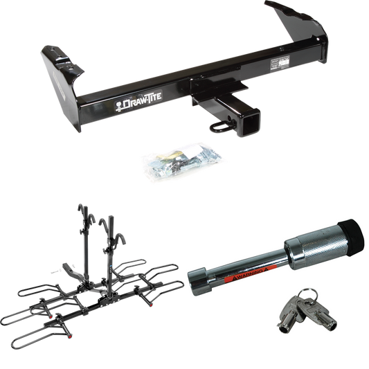 Se adapta al paquete de enganche de remolque GMC C3500 1988-1991 con portaequipajes estilo plataforma para 4 bicicletas + bloqueo de enganche (para modelos Crew Cab) de Draw-Tite