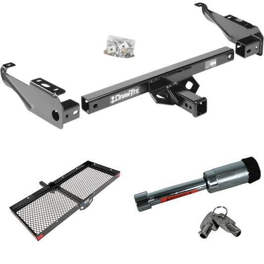 Fits 1967-1978 GMC C25 Trailer Hitch Tow PKG w/ 48" x 20" Cargo Carrier + Hitch Lock By Draw-Tite