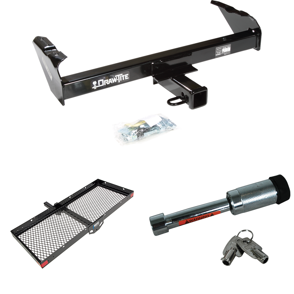 Fits 1974-1975 International 200 Trailer Hitch Tow PKG w/ 48" x 20" Cargo Carrier + Hitch Lock By Draw-Tite