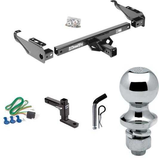 Fits 1963-1965 GMC 1500 Series Trailer Hitch Tow PKG w/ 4-Flat Wiring + Adjustable Drop Rise Ball Mount + Pin/Clip + 1-7/8" Ball By Draw-Tite