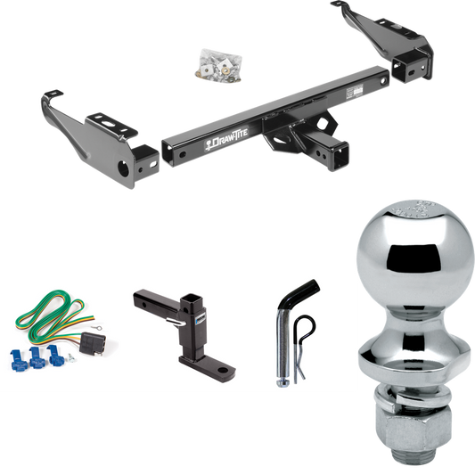 Fits 1963-1965 GMC 2500 Series Trailer Hitch Tow PKG w/ 4-Flat Wiring + Adjustable Drop Rise Ball Mount + Pin/Clip + 1-7/8" Ball By Draw-Tite