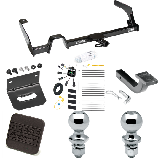 Fits 2000-2004 Subaru Legacy Trailer Hitch Tow PKG w/ 4-Flat Zero Contact "No Splice" Wiring Harness + Draw-Bar + 1-7/8" + 2" Ball + Wiring Bracket + Hitch Cover (For Sedan, Except Outback Models) By Reese Towpower