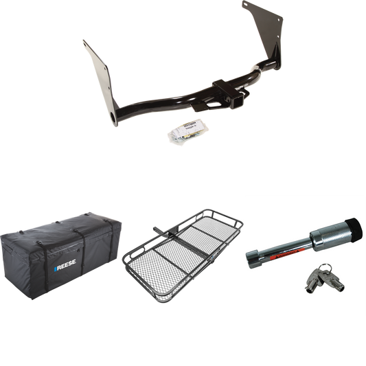 Fits 2013-2019 Ford Escape Trailer Hitch Tow PKG w/ 60" x 24" Cargo Carrier + Cargo Bag + Hitch Lock By Draw-Tite