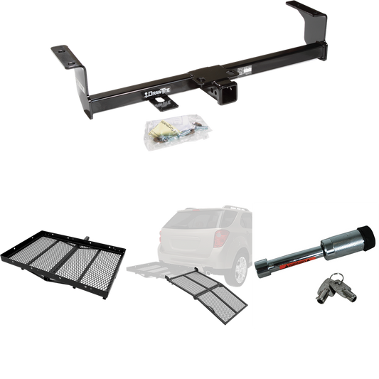 Fits 2006-2013 Suzuki Grand Vitara Trailer Hitch Tow PKG w/ Cargo Carrier + Bi-Fold Ramp + Hitch Lock (Excludes: 3 Dr Hatchback Models) By Draw-Tite