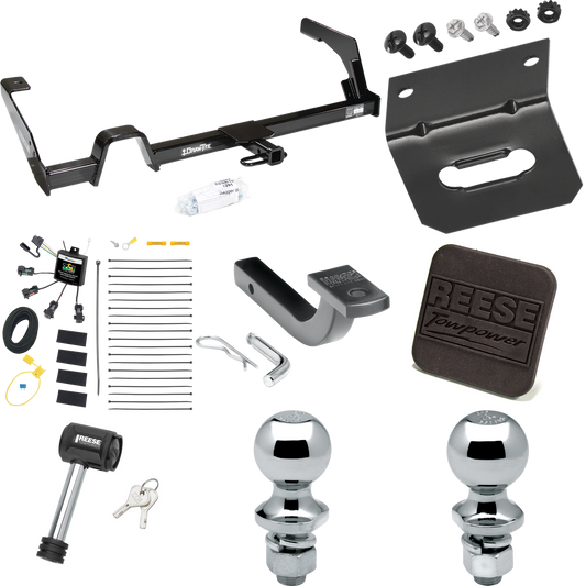 Fits 2000-2004 Subaru Legacy Trailer Hitch Tow PKG w/ 4-Flat Zero Contact "No Splice" Wiring Harness + Draw-Bar + 1-7/8" + 2" Ball + Wiring Bracket + Hitch Cover + Hitch Lock (For Wagon, Except Outback Models) By Reese Towpower