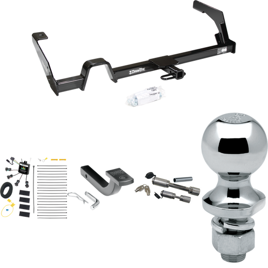 Fits 2000-2004 Subaru Legacy Trailer Hitch Tow PKG w/ 4-Flat Zero Contact "No Splice" Wiring Harness + Draw-Bar + 1-7/8" Ball + Dual Hitch & Coupler Locks (For Sedan, Except Outback Models) By Reese Towpower