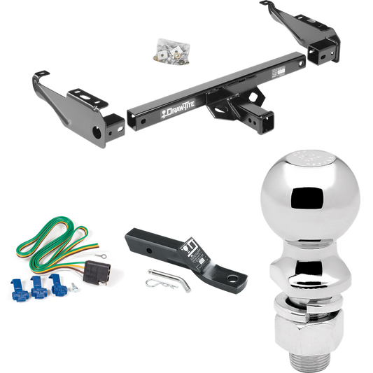 Fits 1963-1966 GMC 3000 Trailer Hitch Tow PKG w/ 4-Flat Wiring + Ball Mount w/ 2" Drop + 2-5/16" Ball By Draw-Tite