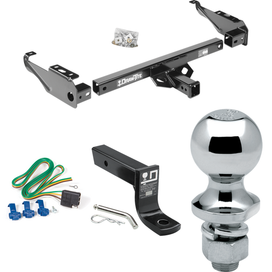 Fits 1963-1965 GMC 1500 Series Trailer Hitch Tow PKG w/ 4-Flat Wiring + Ball Mount w/ 4" Drop + 1-7/8" Ball By Draw-Tite