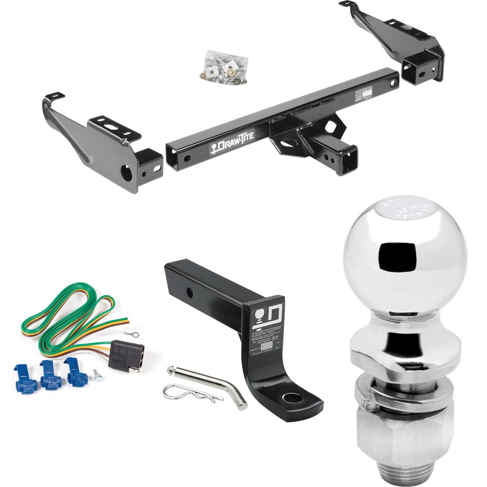 Fits 1994-1994 Dodge Ram 2500 Trailer Hitch Tow PKG w/ 4-Flat Wiring + Ball Mount w/ 4" Drop + 2" Ball By Draw-Tite