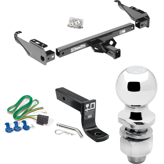 Fits 1994-1994 Dodge Ram 2500 Trailer Hitch Tow PKG w/ 4-Flat Wiring + Ball Mount w/ 4" Drop + 2" Ball By Draw-Tite