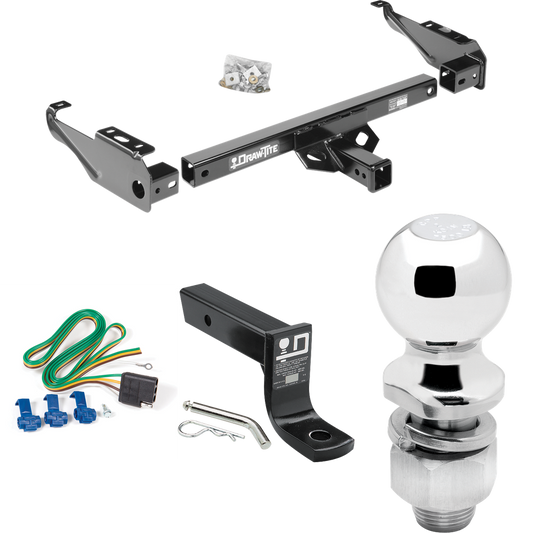 Fits 1963-1979 Ford F-100 Trailer Hitch Tow PKG w/ 4-Flat Wiring + Ball Mount w/ 4" Drop + 2" Ball By Draw-Tite