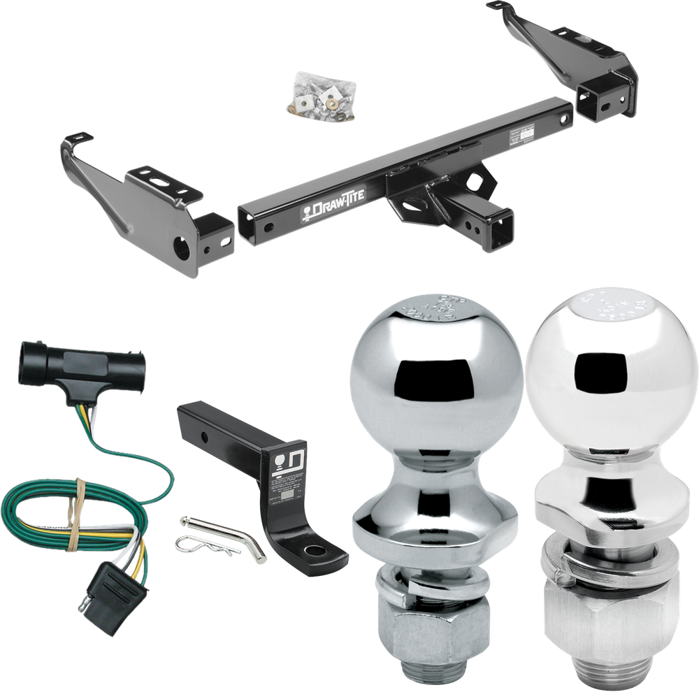 Se adapta al paquete de enganche de remolque GMC C15 1975-1978 con cableado plano de 4 + soporte de bola con caída de 4" + bola de 2" + bola de 1-7/8" de Draw-Tite