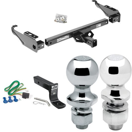 Se adapta al paquete de enganche de remolque GMC 3000 1963-1966 con cableado plano de 4 + soporte de bola con caída de 4" + bola de 2" + bola de 1-7/8" de Draw-Tite