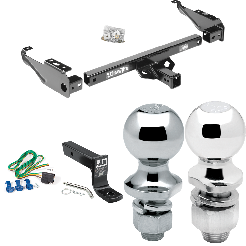 Se adapta al paquete de enganche de remolque serie GMC 1500 1963-1965 con cableado plano de 4 + soporte de bola con caída de 4" + bola de 2" + bola de 1-7/8" de Draw-Tite