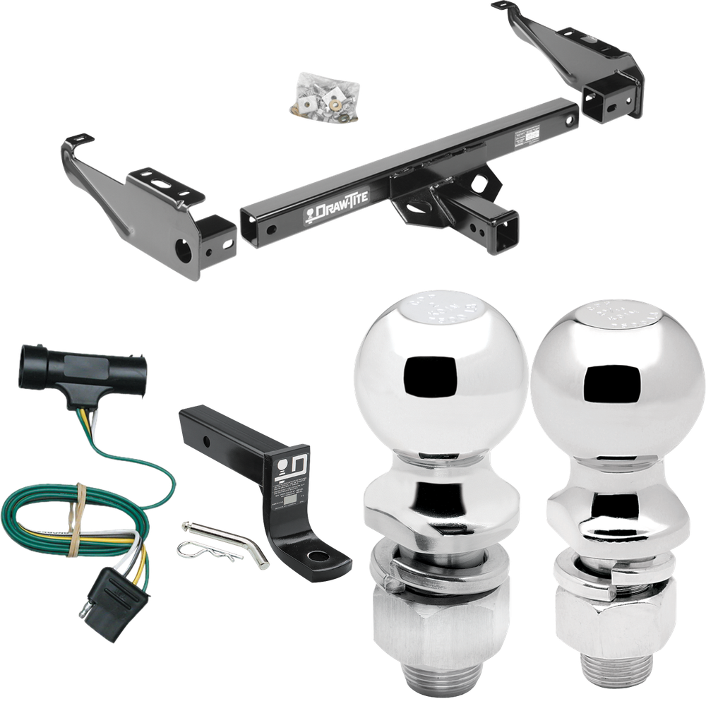 Se adapta al paquete de enganche de remolque Chevrolet C30 1973-1984 con cableado plano de 4 + soporte de bola con caída de 4" + bola de 2" + bola de 2-5/16" de Draw-Tite