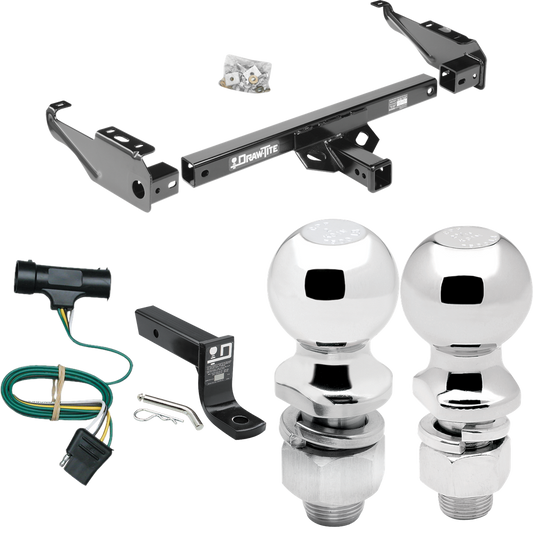 Se adapta al paquete de enganche de remolque Chevrolet C30 1973-1984 con cableado plano de 4 + soporte de bola con caída de 4" + bola de 2" + bola de 2-5/16" de Draw-Tite