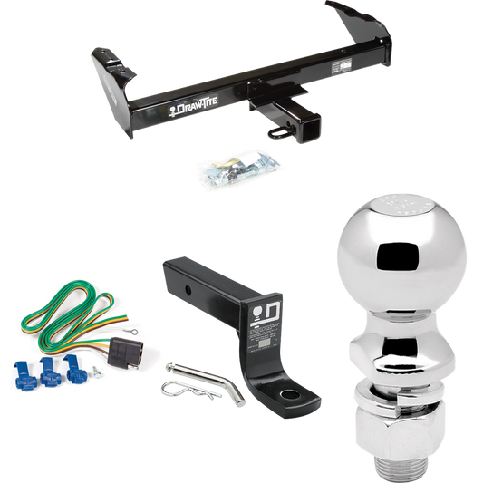 Fits 1963-1966 GMC 3000 Trailer Hitch Tow PKG w/ 4-Flat Wiring + Ball Mount w/ 4" Drop + 2-5/16" Ball By Draw-Tite