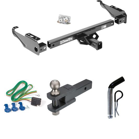 Fits 1994-1994 Dodge Ram 3500 Trailer Hitch Tow PKG w/ 4-Flat Wiring + Clevis Hitch Ball Mount w/ 2" Ball + Pin/Clip By Draw-Tite